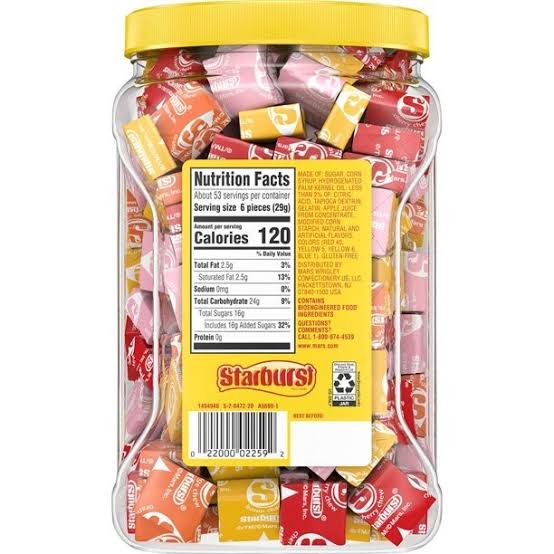 Starburst Original Fruit Chews Candy, Gluten Free, Resealable Bulk Jar, 54 oz. – alternate product view 2