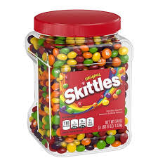 Skittles Chewy Candy Bulk Jar, Original Fruity Candy, 54 oz. product packaging