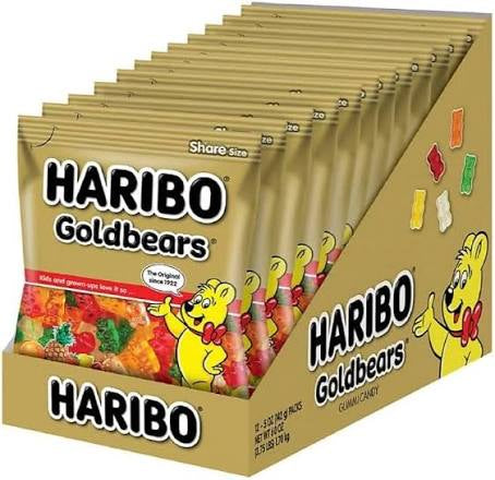 Haribo Goldbear Gummi Bears, 12 ct. product packaging