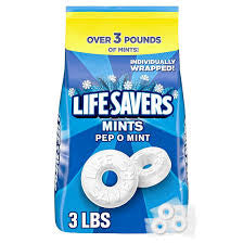 Life Savers Pep-O-Mint Hard Candy, Individually Wrapped, 53.95 oz. product packaging