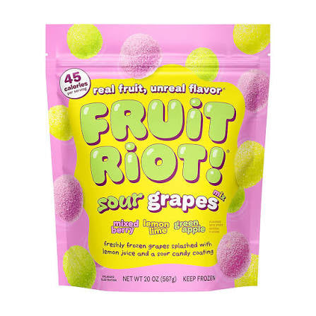 Fruit Riot Sour Candy Grapes Mix, 20 oz. product packaging