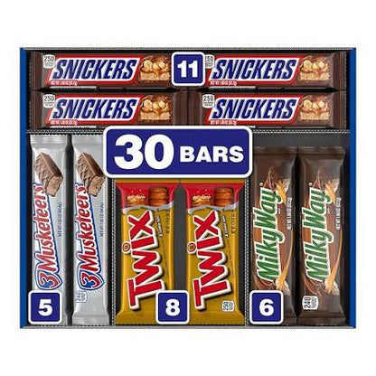 Snickers, Twix & More Chocolate Candy Bars, Full-Size Variety Pack, 30 ct. product packaging
