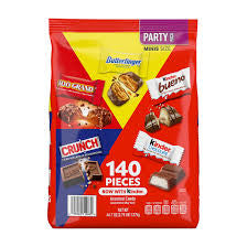 Butterfinger, Crunch, 100 Grand, Kinder & More Variety Candy, 140 ct. product packaging