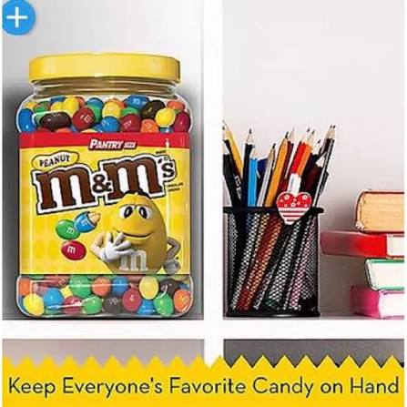 M&M's Bulk Chocolate Candy, Peanut Milk Chocolate, Jar, 62 oz. – alternate product view 3
