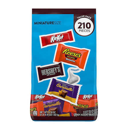 Hershey Assorted Milk Chocolate Candy Value Pack, 210 ct. product packaging