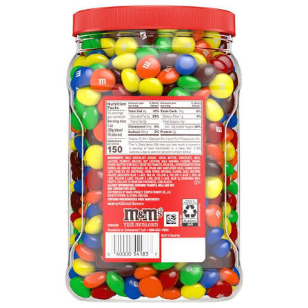 M&M's Bulk Chocolate Candy, Peanut Butter, Jar, 55 oz. – alternate product view 2