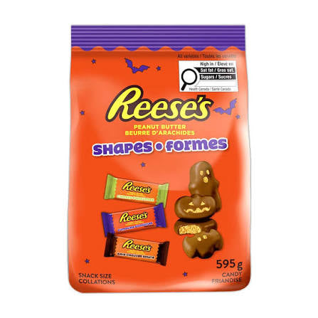 Reese's Milk Chocolate Peanut Butter Snack Size Halloween Assorted Shapes Candy, 65 ct. product packaging