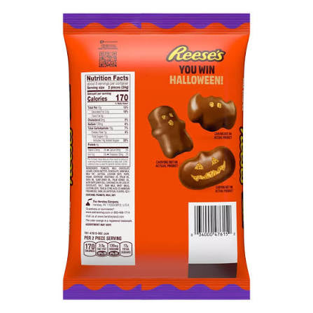 Reese's Milk Chocolate Peanut Butter Snack Size Halloween Assorted Shapes Candy, 65 ct. – alternate product view 2