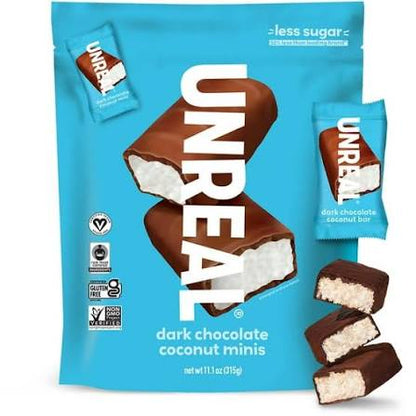 Unreal Dark Chocolate Coconut Minis, 11.1 oz. product packaging