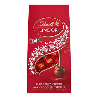 Lindt Lindor Milk Chocolate Candy Truffles, 16.1 oz. product packaging
