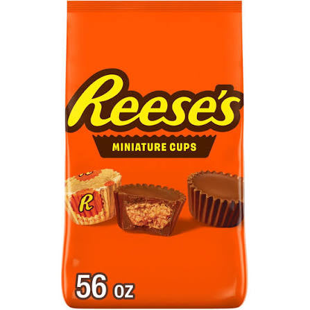 Hershey's Reese's Miniature Peanut Butter Cups, 56 oz. product packaging