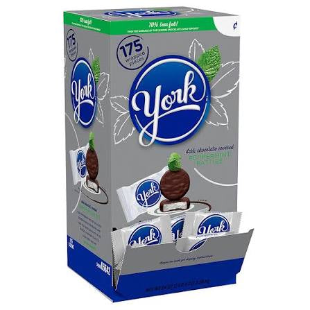 York Snack Size Dark Chocolate Peppermint Patties Bulk Box, 175 pk./0.84 oz. product packaging