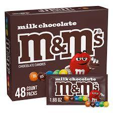 M&M's Milk Chocolate Candy, Full Size Bulk Candy, 48 ct./1.69 oz. product packaging