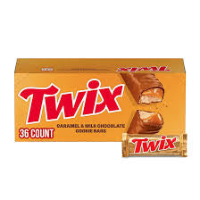 Twix Caramel Cookie Chocolate Candy Bars, Full Size Bulk Pack, 36 ct. product packaging