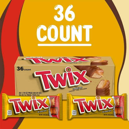 Twix Caramel Cookie Chocolate Candy Bars, Full Size Bulk Pack, 36 ct. – alternate product view 3