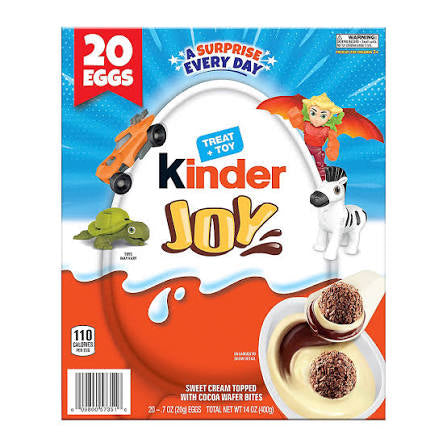 Kinder Joy Egg, Chocolate Candy & Toy, 20 ct./0.7 oz. product packaging