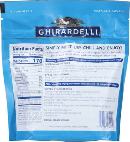 Ghirardelli White Vanilla Flavored Melting Wafers, 30 oz. – alternate product view 3
