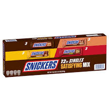Snickers Satisfying Mix Variety Milk Chocolate Bars, Full Size, 12 ct. product packaging