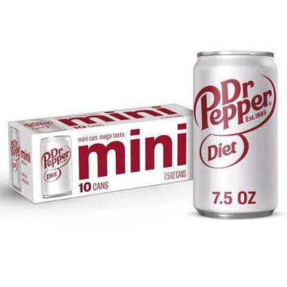Diet Dr Pepper Mini Cans, 10 Pack, 7.5 fl oz