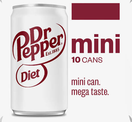 Diet Dr Pepper Mini Cans, 10 Pack, 7.5 fl oz