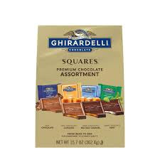 Ghirardelli Milk and Dark Chocolate Squares Assortment, Individually Wrapped, 15.7 oz. product packaging