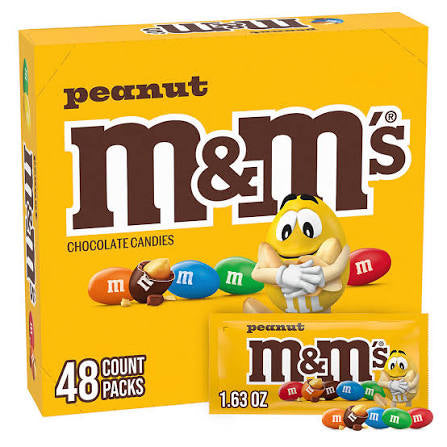 M&M's Peanut Chocolate Candy Bulk Pack, 48 ct. product packaging