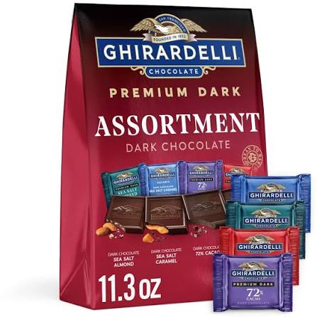 Ghirardelli Dark Chocolate Squares Assortment, Individually Wrapped, 12.7 oz. product packaging