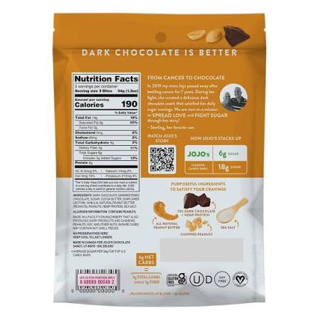 JOJO's Dark Chocolate Peanut Butter Filled Bites, 10 oz. – alternate product view 2