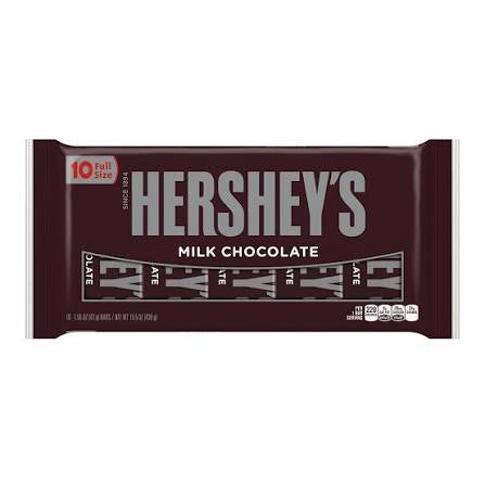 Hershey's Milk Chocolate Bars, 10 ct. product packaging