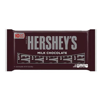 Hershey's Milk Chocolate Bars, 10 ct. product packaging