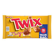Twix Caramel Chocolate Cookie Fun Size Halloween Candy Bars, Value Pack, 70 ct. product packaging