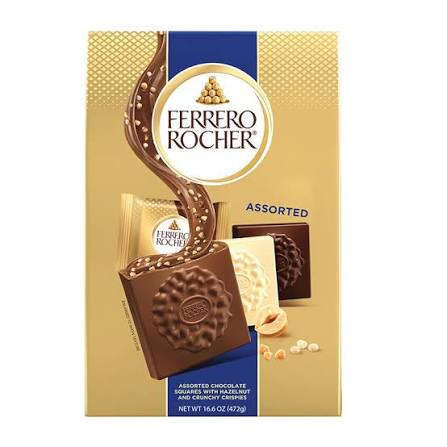 Ferrero Rocher Assorted Chocolate Hazelnut Squares, 16.7 oz. product packaging