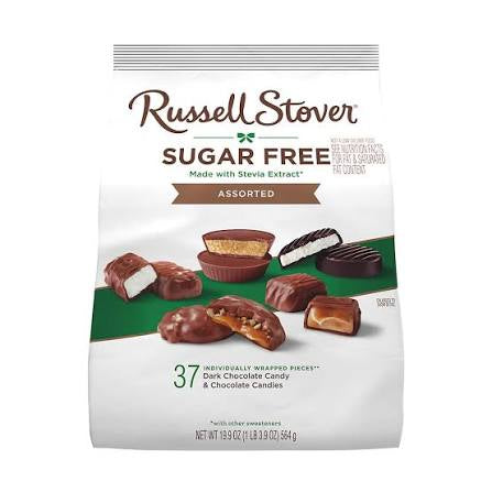 Russell Stover Sugar Free Assorted Chocolate Candy, 19.9 oz. product packaging