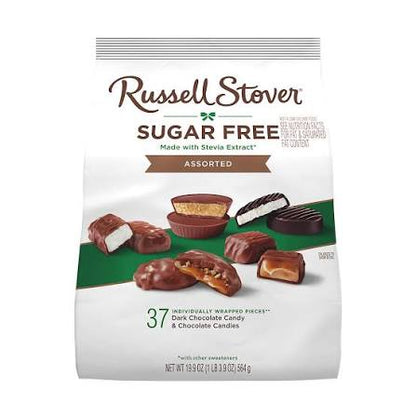 Russell Stover Sugar Free Assorted Chocolate Candy, 19.9 oz. product packaging