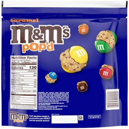 M&M's Pop'd Caramel Chocolate Crunchy Candy, Resealable Bag, 19 oz. – alternate product view 2
