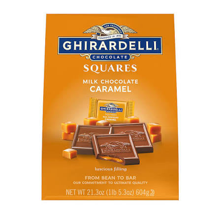 Ghirardelli Milk Chocolate Caramel Squares, 21.3 oz. product packaging