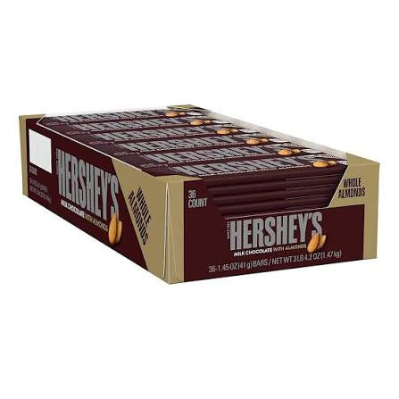 Hershey's Milk Chocolate with Almonds Bars, 36 ct. product packaging