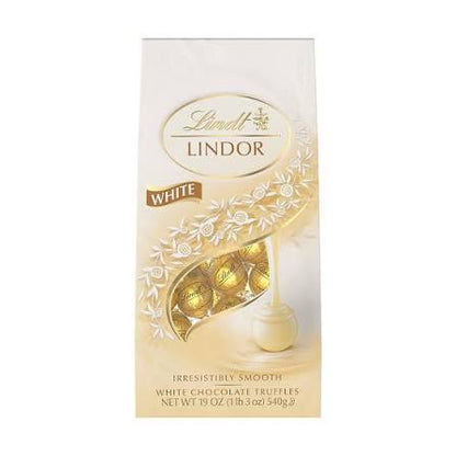 Lindt Lindor White Chocolate Truffles, 19 oz. product packaging