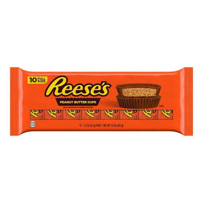 Reese's Full Size Milk Chocolate Peanut Butter Cups, 10 pk./1.5 oz. product packaging