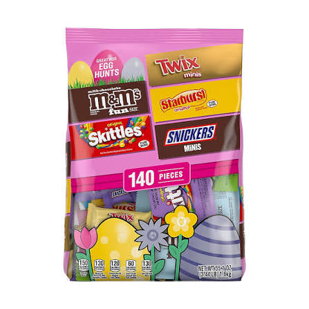 M&M's, Snickers & More Easter Candy, Easter Basket Stuffers, Bulk Bag, 140 ct. product packaging