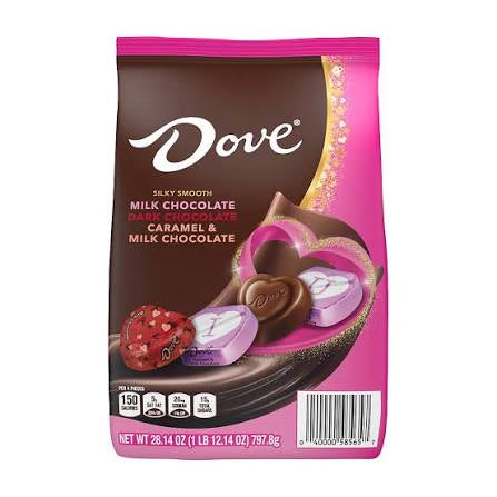 Dove Promises Milk & Dark Chocolate Valentines Day Gift Assortment, Bulk Candy Bag, 28.14 oz. product packaging