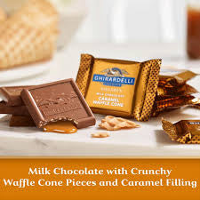 Ghirardelli Milk Chocolate Caramel Waffle Cone Squares Bag, 21.4 oz. – alternate product view 3