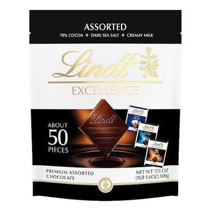 Lindt Excellence Assorted Pieces, 17.6 oz. product packaging