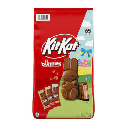 Kit Kat Milk Chocolate Wafer Bunnies, Easter Candy Bag, 65 ct. product packaging