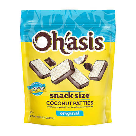 Ohlasis Snack Size Coconut Patties, Original Flavor, 20 oz. product packaging