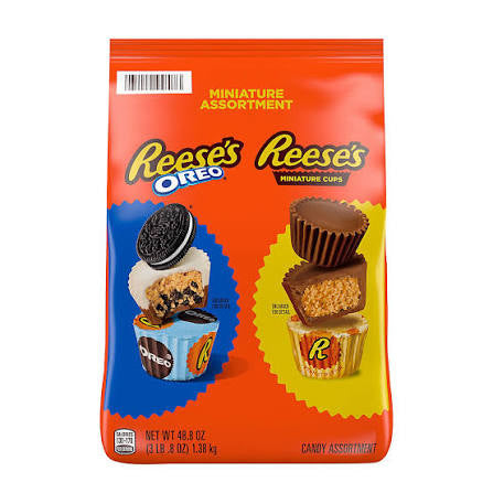 Reese's Miniatures Assorted Flavored Peanut Butter Cups Candy Bag, 48.8 oz. product packaging