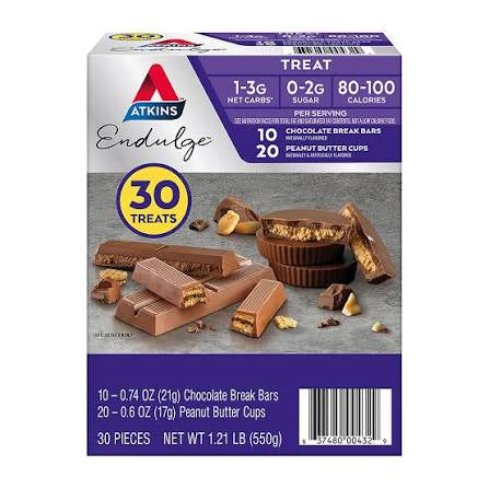 Atkins Endulge Treats Variety Pack, 1g Protein, 30 ct. product packaging