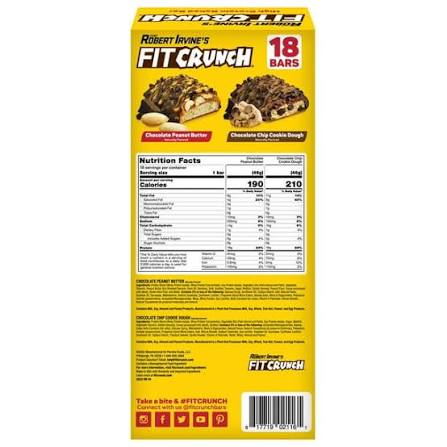 Robert Irvine's FITCRUNCH Chocolate Peanut Butter High-Protein Baked Bar, 16g Protein, 18 ct. – alternate product view 2