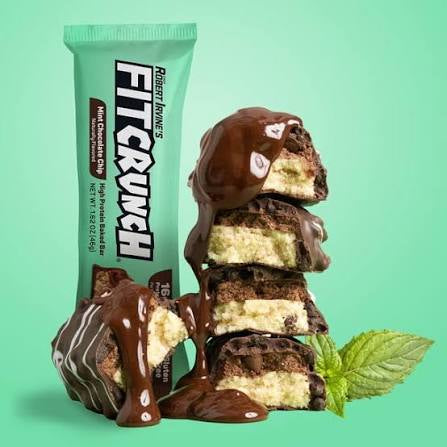 FITCRUNCH Mint Chocolate Chip High-Protein Baked Bar, Snack Size, 16g Protein, 18 ct. – alternate product view 3