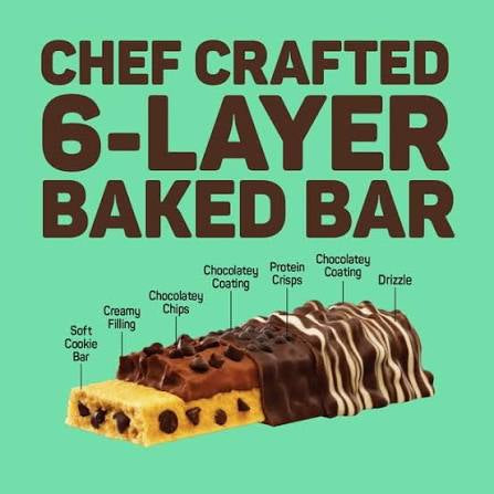 FITCRUNCH Mint Chocolate Chip High-Protein Baked Bar, Snack Size, 16g Protein, 18 ct. – alternate product view 4